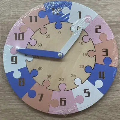 Horloge puzzle en bois
